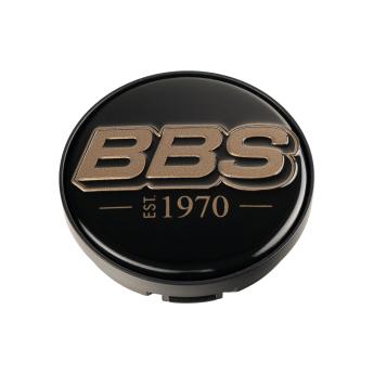 1 x BBS 2D Nabendeckel Ø56mm schwarz, Logo bronze (1970) - 10025040  58071008